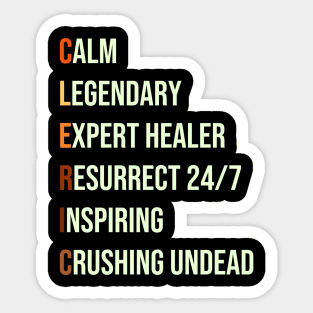 Cleric Healer Priest RPG Pnp Roleplaying Dungeon Meme Gift Sticker